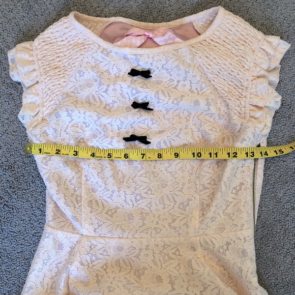 Swankiss Pink Lace Bow Detail Mini Dress - Picture 5 of 8